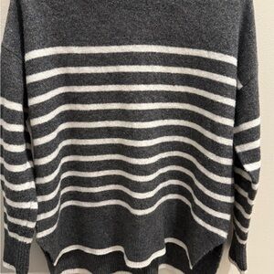 Vince Camuto Charcoal and White Striped Sweater